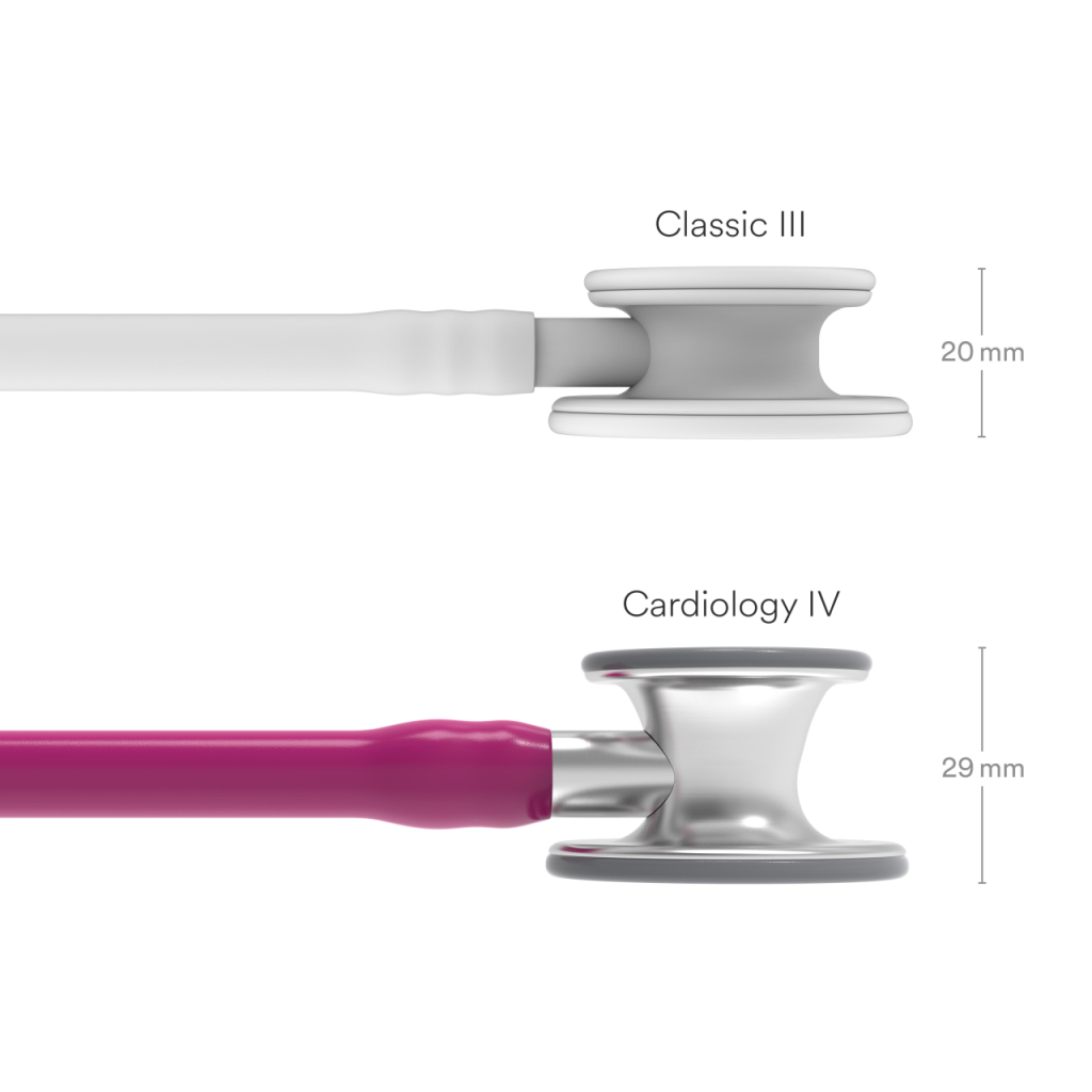 Stetoscop 3M Littmann Cardiology IV Roz inchis - Zmeura 6158  - capsula comparatie