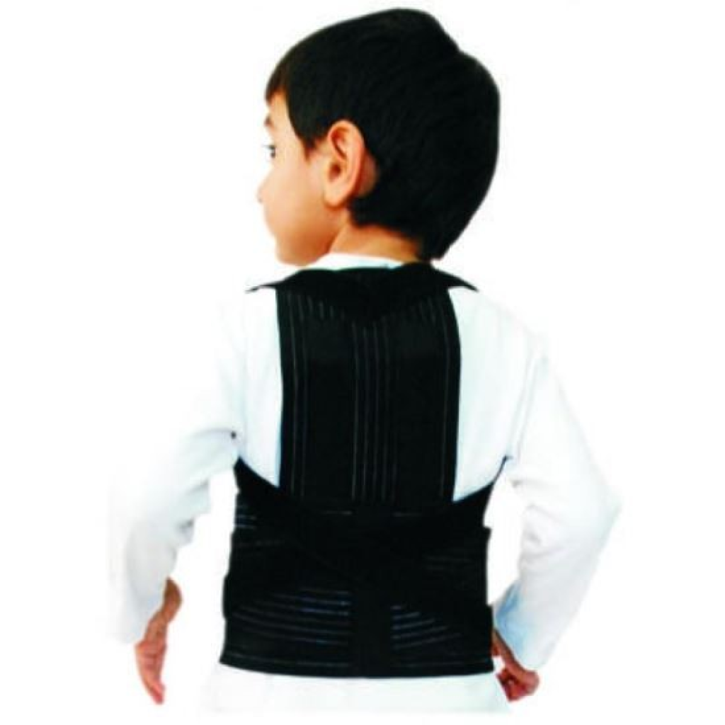 Orteza toraco-lombo-sacrala- Corset Hessing pentru copii, negru BRC1161